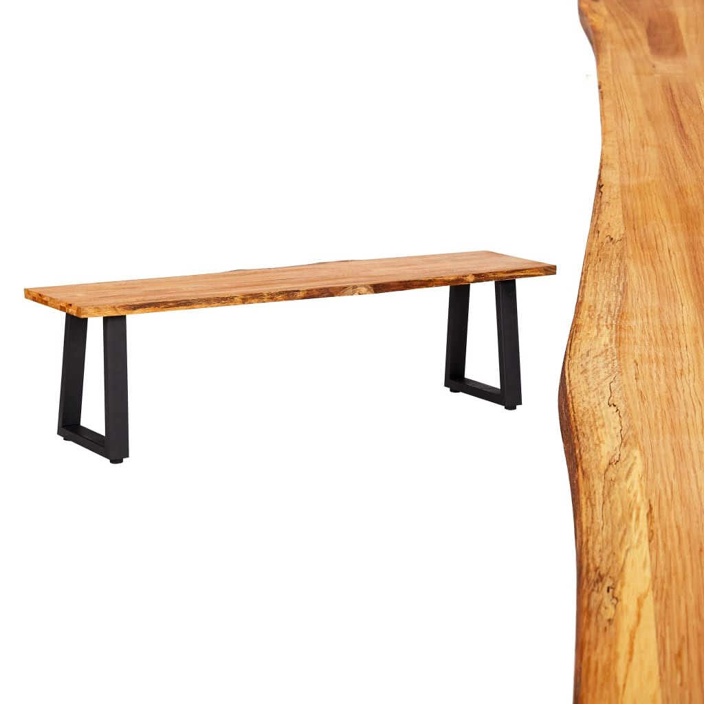 Bench 160 cm Natural Solid Oak Wood